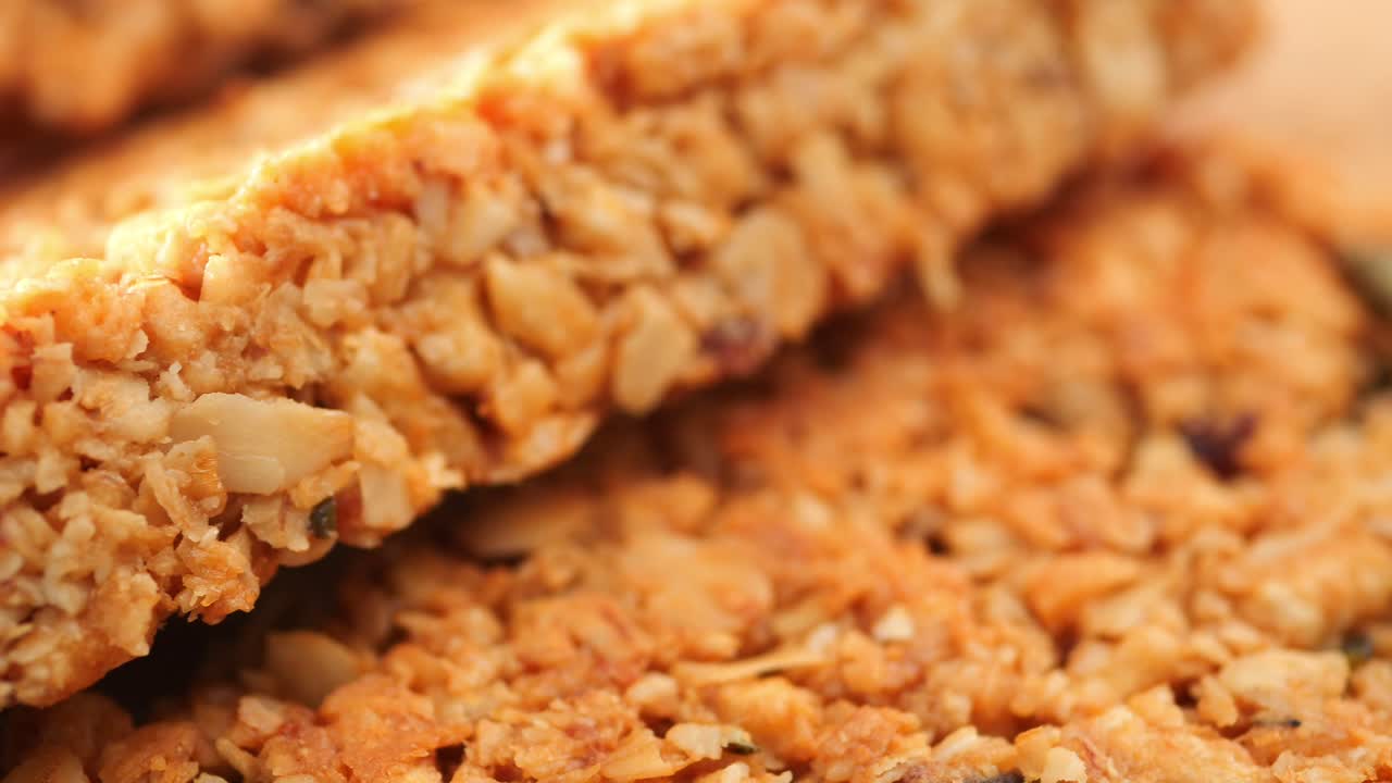 Close-up of granola bar