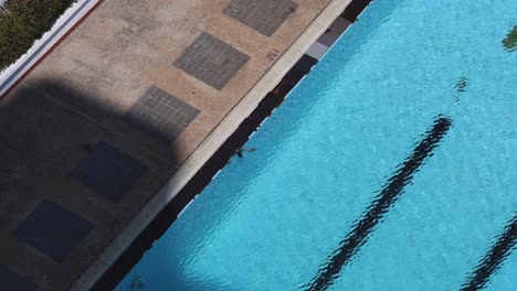 shadow moves across pool over time