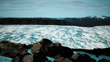 alaska glacier in mountains landscape