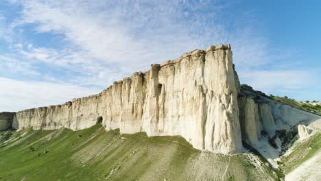 white cliffs and green valley landscape