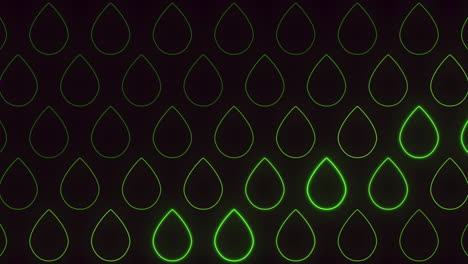 círculos caídos patrón negro y verde sobre fondo oscuro