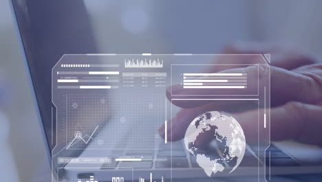 animación del procesamiento de datos financieros sobre empresarios que usan tablets