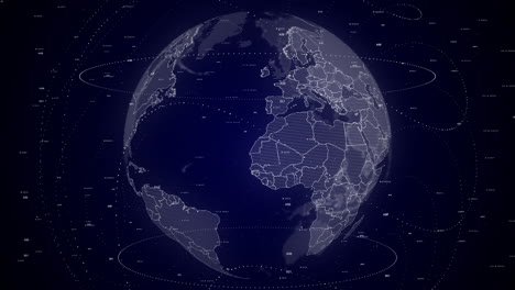 digital globe rotating, zooming in on western sahara country