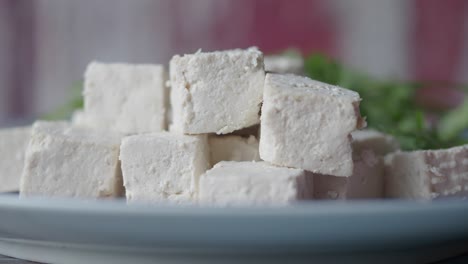 pile of cubed tofu