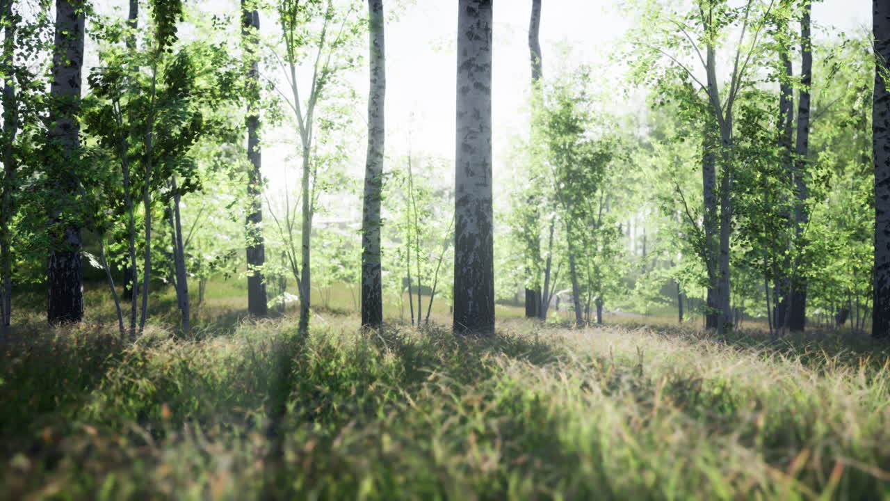 버드 숲 을 가로지르는 빛