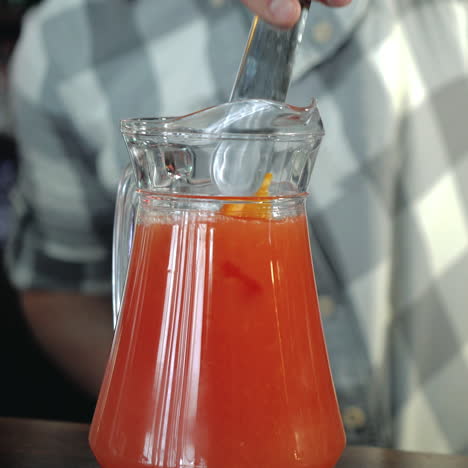 bartender makes a refreshing lemonade. cooking fresh juice sqare video