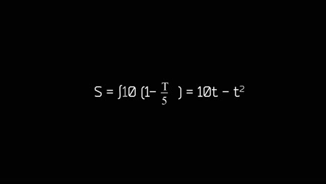 mathematical equation representing quadratic function, likely describing parabolic trajectory or relationship between two variables on black background