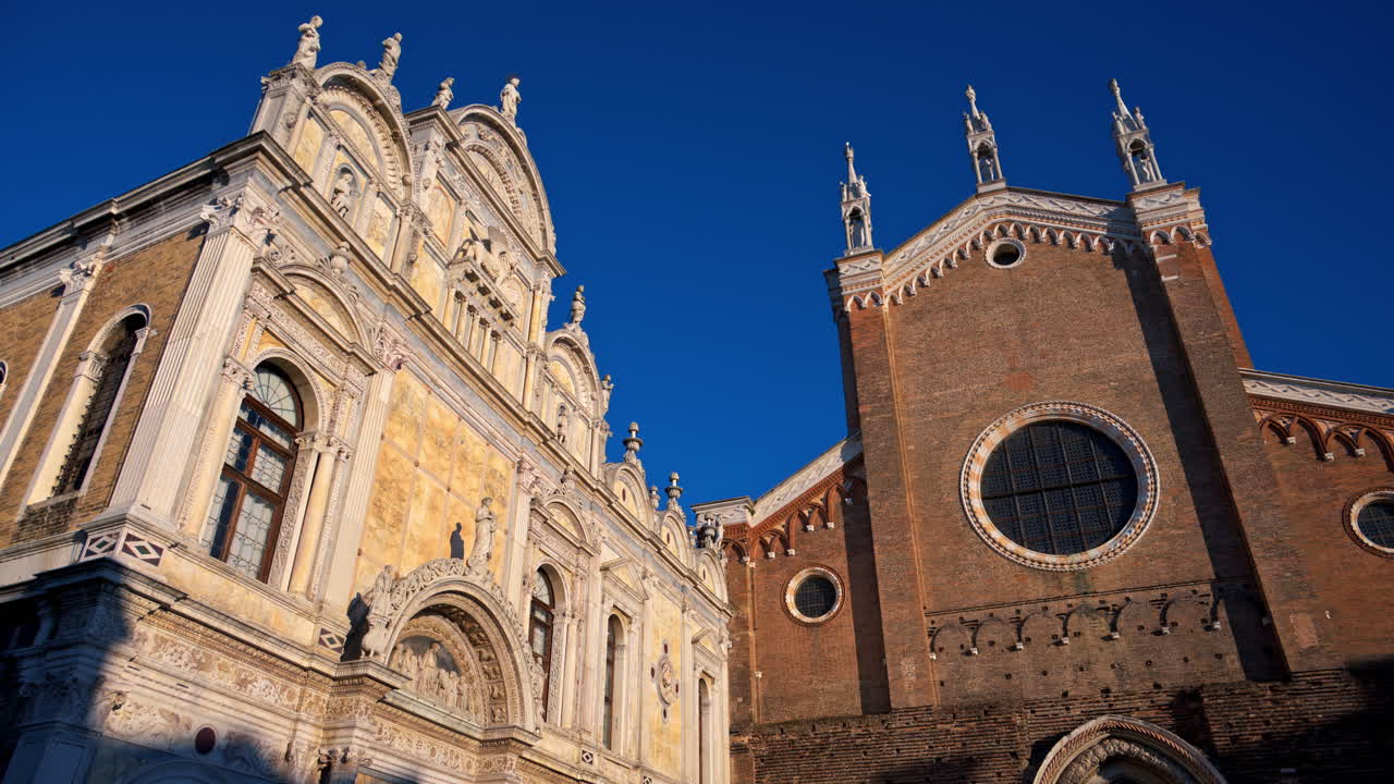 View of the Basilica dei Santi Giovanni e Paolo in the Castello sestiere of Venice, Italy