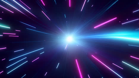 abstract neon hyperspace light trails