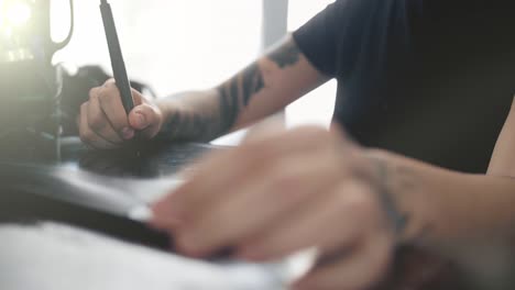 person working on digital art