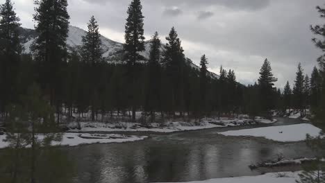 scenic river trails at boise national forest during cloudy day in idaho, united states