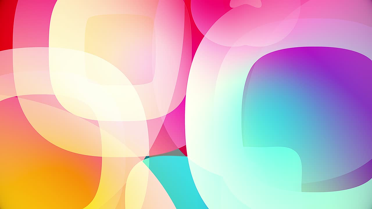 다채로운 원 비디오 배경 유리 모양과 투명한 원형