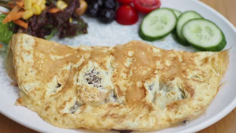 turkish breakfast omelette with salad