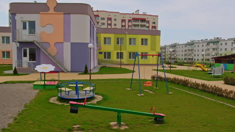 colorful playground at a daycare center