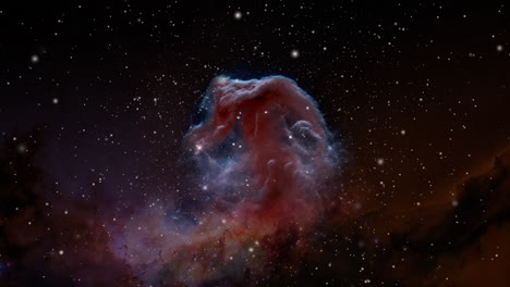 vuela hacia la nebulosa cabeza de caballo en la constelación de orión.