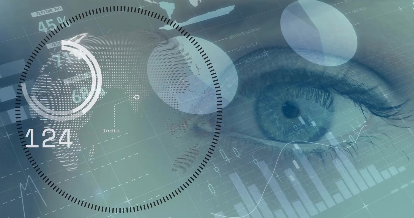 Animation of data processing over eye