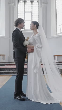 wedding couple in church