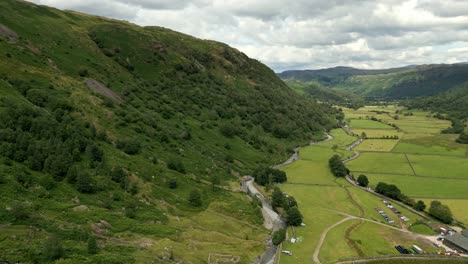 amazing breathtaking aerial view of cumbrian valley in the lake district