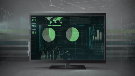 animation of data processing over screen