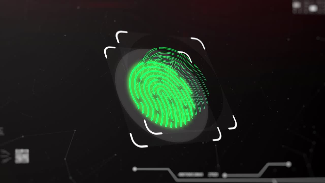 antecedentes de huellas dactilares, concepto de internet seguro. antecedentes de bucle 4k sobre seguridad y tecnología de internet.