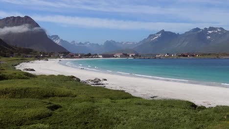 Beach-Lofoten-islands-is-an-archipelago-in-the-county-of-Nordland,-Norway.