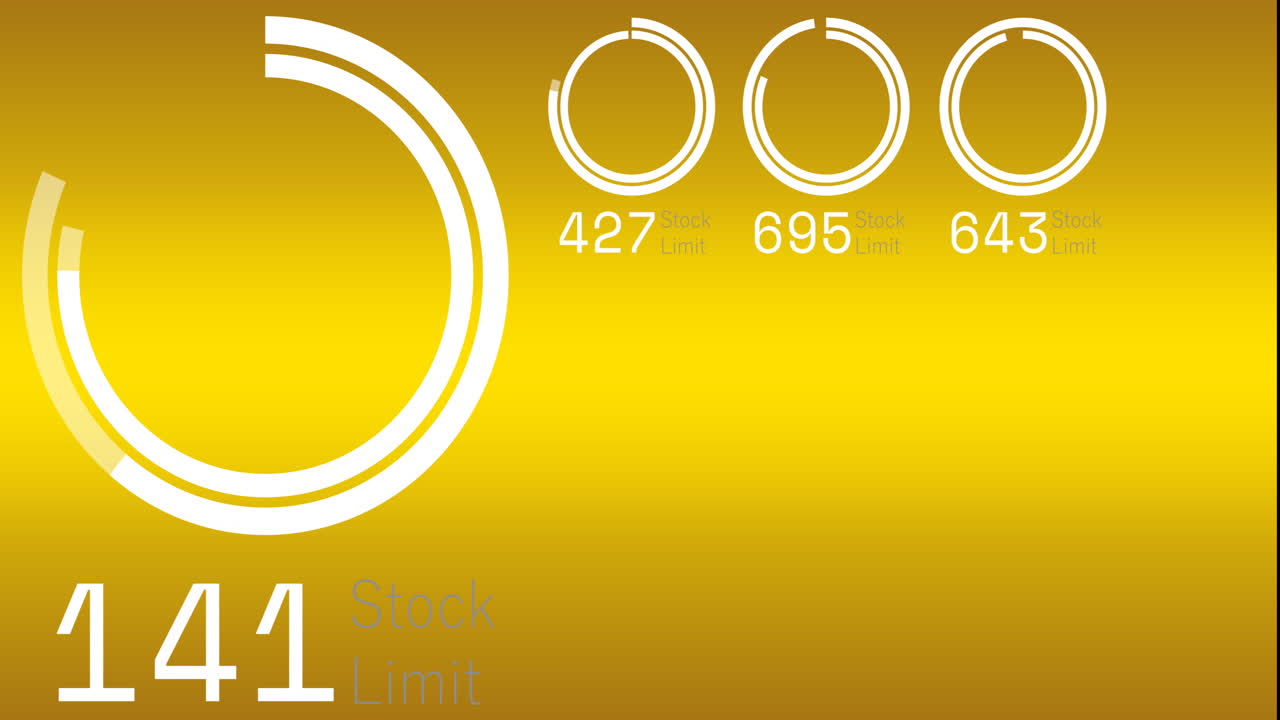 오렌지색 배경에서 통계 및 디지털 데이터 처리의 애니메이션