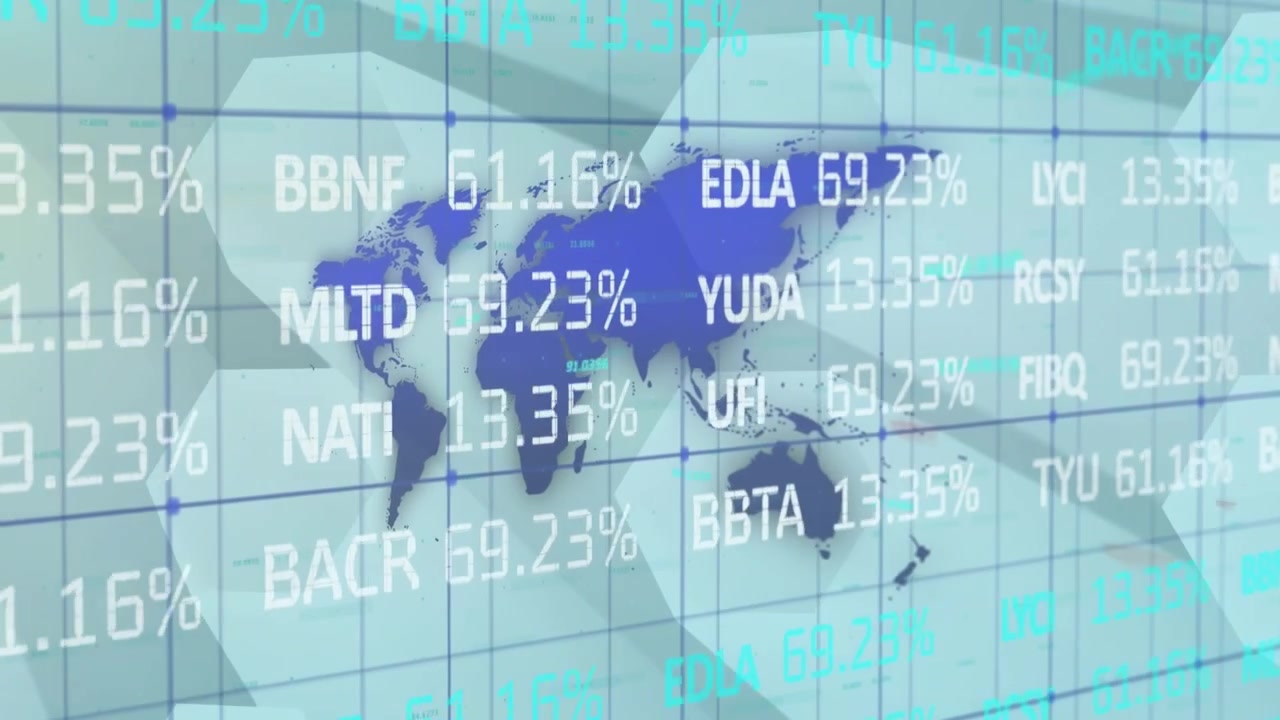 Animation of data processing over white background