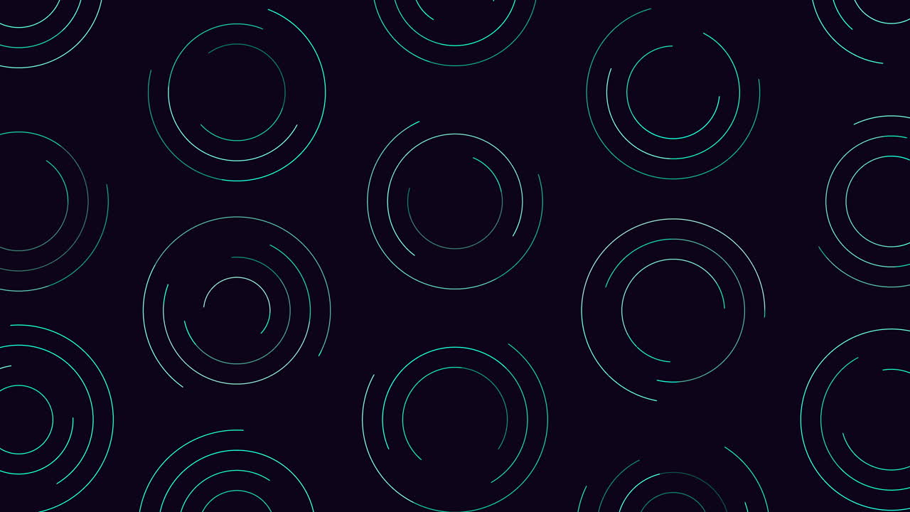 A dynamic black and blue circular pattern with curved blue lines suggesting motion, creating an entrancing visual experience