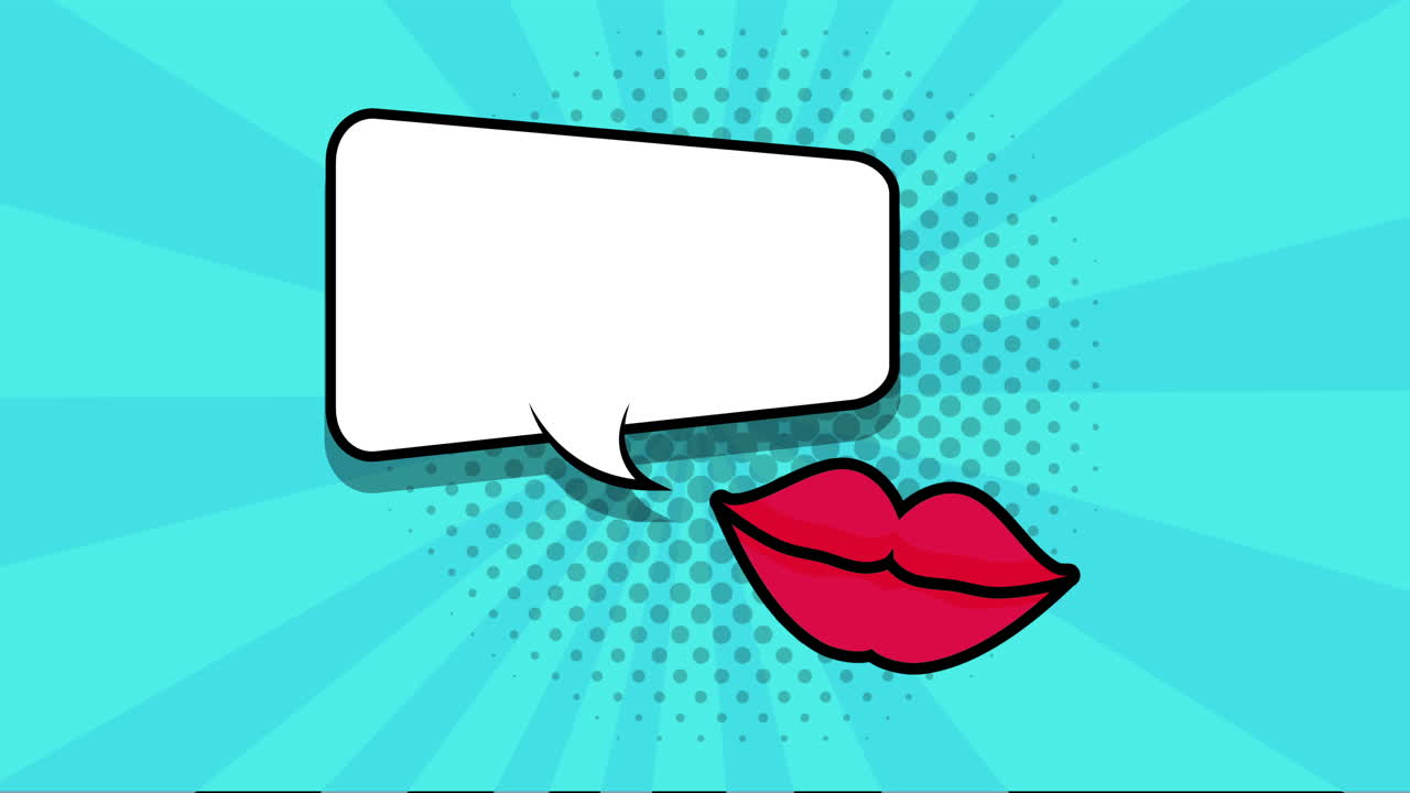 burbuja de expresión con la boca estilo pop art