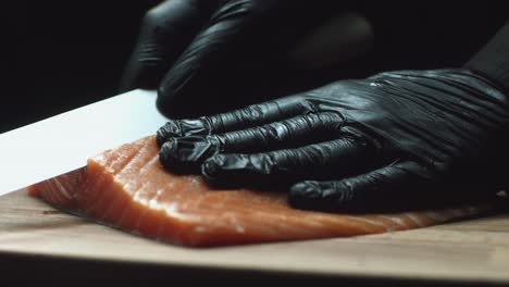 preparing salmon