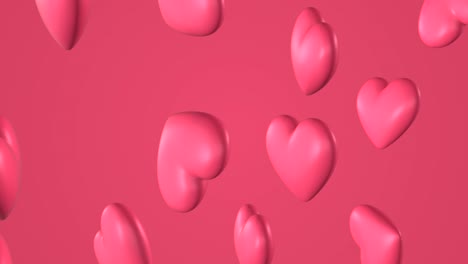patrón romántico con corazones rosados garabateados. para el día de san valentín. invitación de boda tarjeta electrónica. renderización 3d animación en bucle 4k