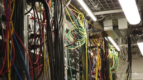 server room with extensive wiring