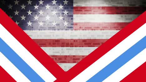 animation of flag of america stripes moving over american flag