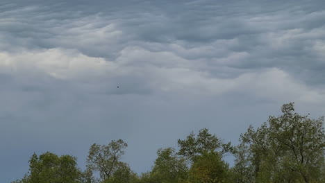 Espectacular-Mosca-De-Un-Pájaro-En-Un-Cielo-Nublado