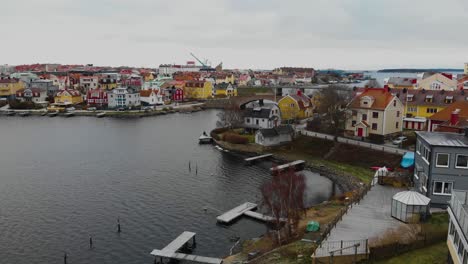 Aerial-View-Of-Picturesque-Houses-On-The-Swedish-Paradise-Island-Ekholmen-In-Karlskrona,-Sweden-13