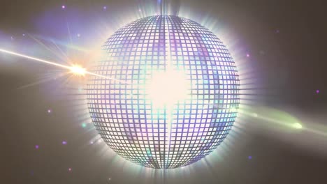 animación de una bola de discoteca brillante sobre un fondo oscuro