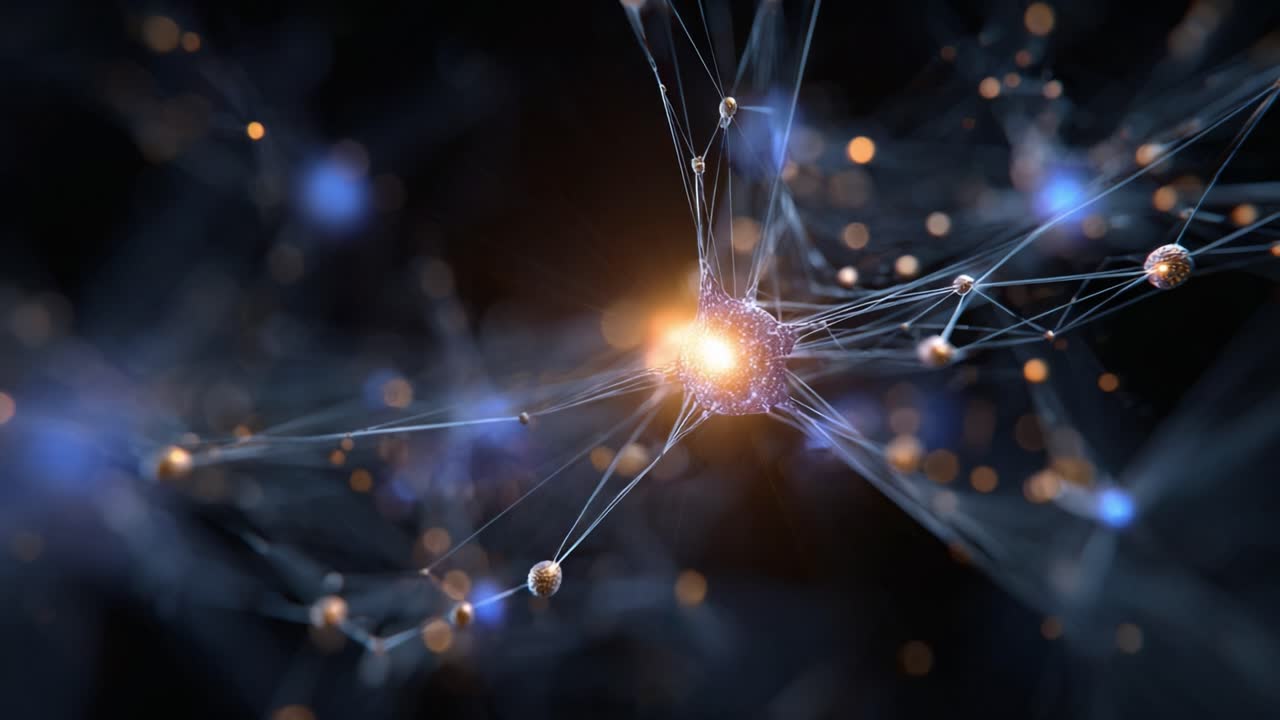 Exploring the Fascinating Visuals of Neurons Interacting Within a Complex Network, Highlighting Cellular Connections and Dynamic Activity in a Vibrant Environment