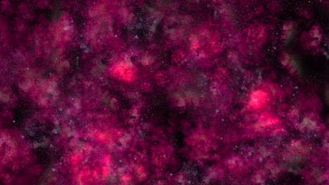 universo oscuro con polvo volador y brillos con nubes rojas