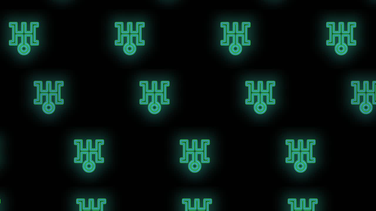 patrón de símbolo de japón azul con luz de neón