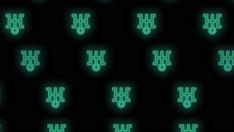 Blue Japan symbol pattern with neon light