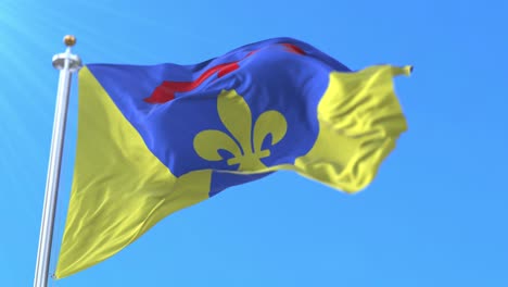 flag of department of var in the region of provence alpes, france. loop