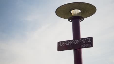 detail of the museum promenade sign oud zuid in amsterdam