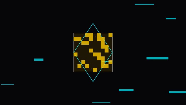 Abstract Digital Glitch Animation with Geometric Shapes