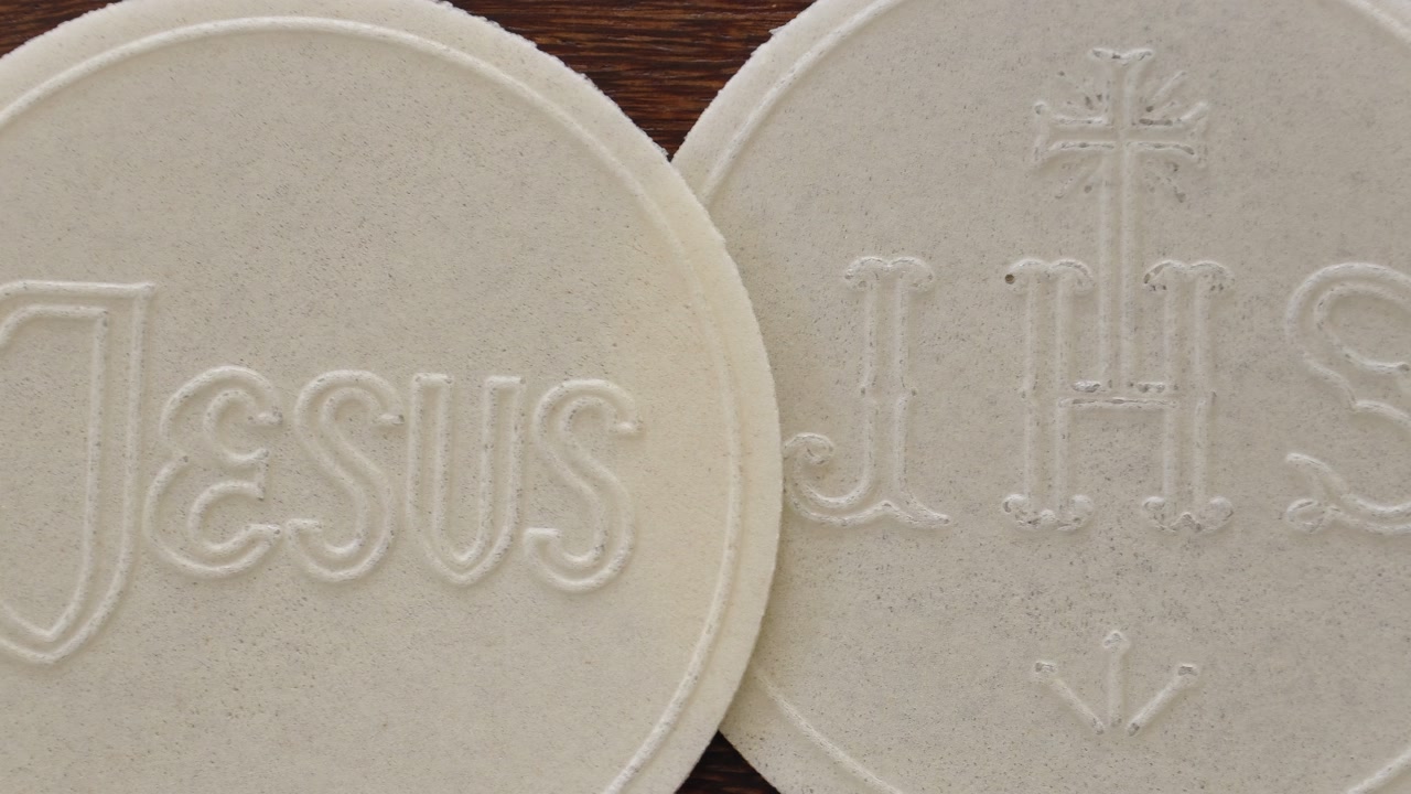 Consecrated communion hosts. Christian Catholic Celebration