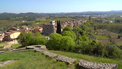 Hostalric-Costa-Brava-Gerona-In-Spain-Medieval-Castle-Touristic-Village-Near-Barcelona