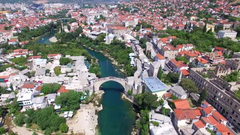 aerial view of mostar city in bosnia