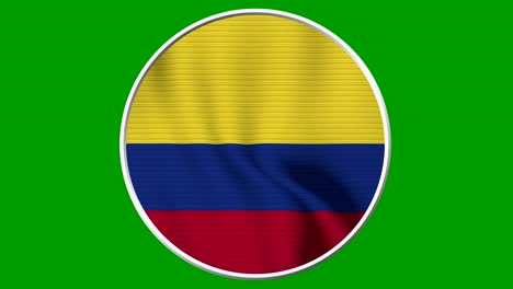 colombia circular flag loop - realistic 4k flag waving in the wind