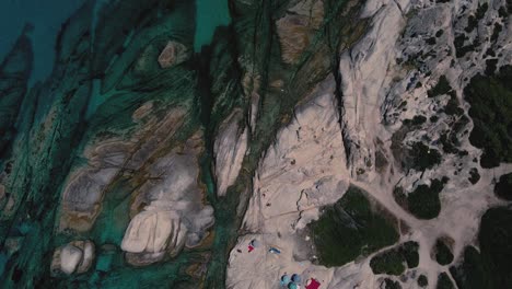 aerial spin: mesmerizing view of kabourotrypes beach, chalkidiki