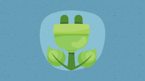ecología enchufe eléctrico animación verde
