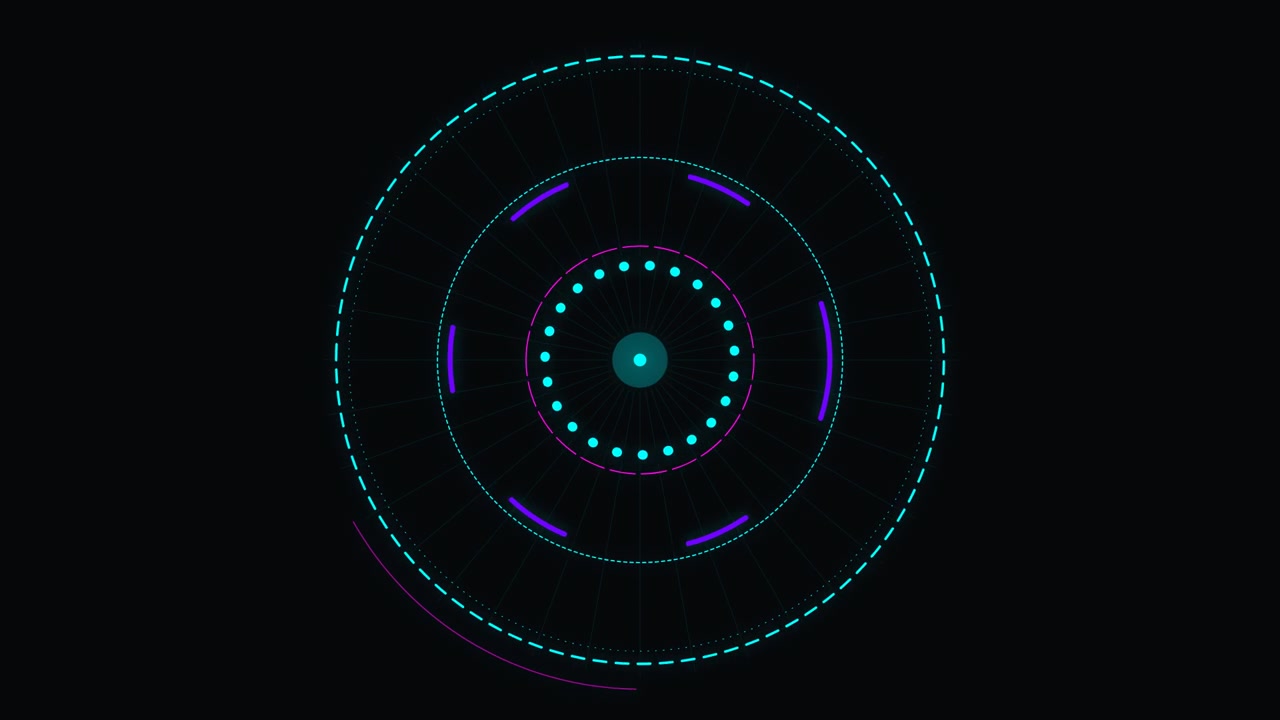 Animated Futuristic Circular HUD Interface Element